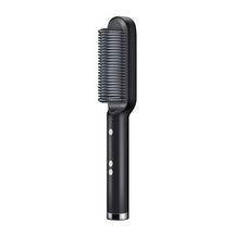 2-in-1 Electric Straightening Brush – Fast Heating Straightener and Curler