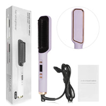 Electric Straightening Brush with Negative Ions – Multifunctional Straightening Comb with Anti-Scald Protection