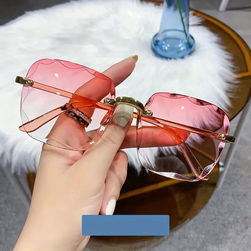 Square Rimless Sunglasses – Luxury Design with UV400 Lenses