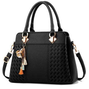 Mala Tiracolo Feminina de Luxo Gusure – Grande Capacidade com Pendente de Tassel e Bordado Elegante