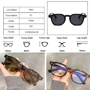 Vintage Oval Studded Sunglasses – Unisex Style with Blue Light Protection