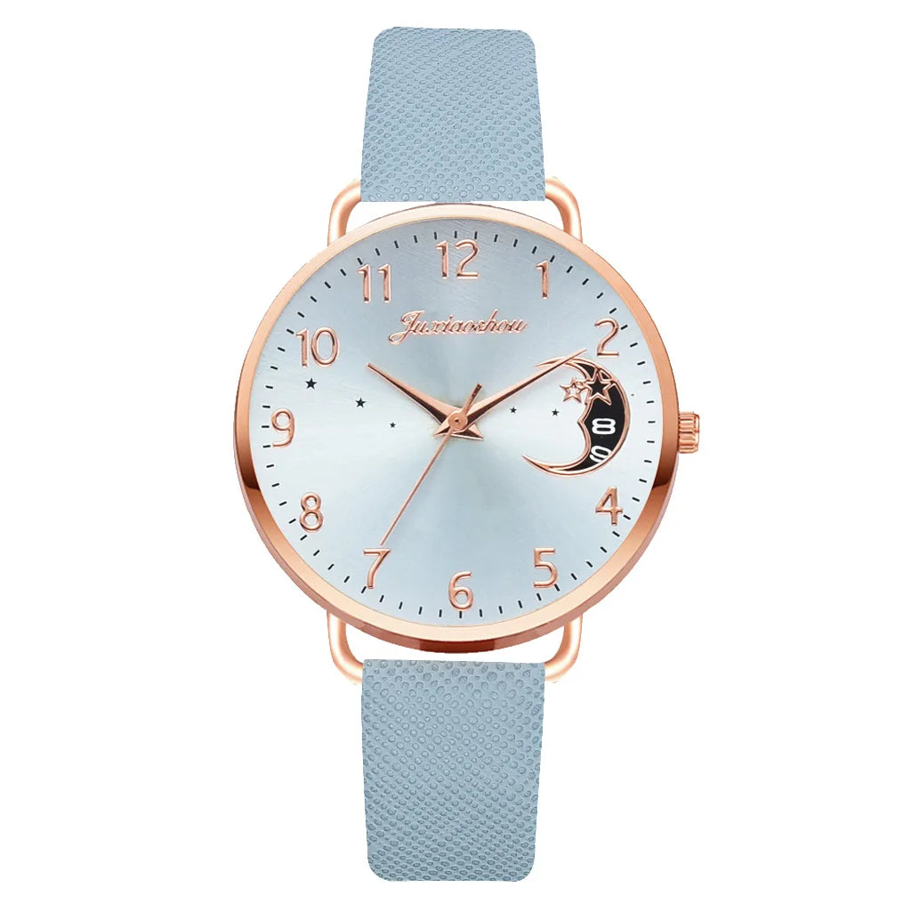 Watch Set with Leather Strap and Bracelet | Elegant and Modern Design