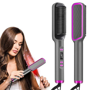 Electric Straightening Brush with Negative Ions – Multifunctional Straightening Comb with Anti-Scald Protection