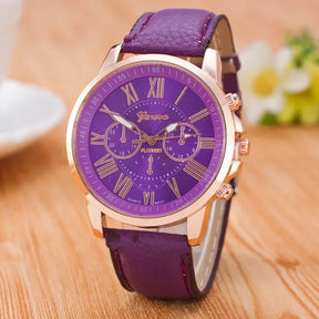 Luxury Women's Watch – Classic Style with Multicolor Dial and Roman Numerals