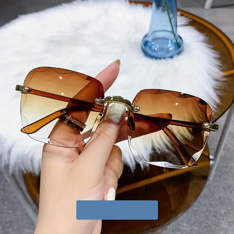 Square Rimless Sunglasses – Luxury Design with UV400 Lenses