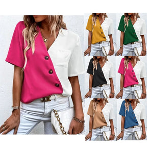 Women's Summer T-shirt with Front Pocket - Elegant and Casual