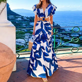 Elegant Long Dress with V-Neck – Spring/Summer