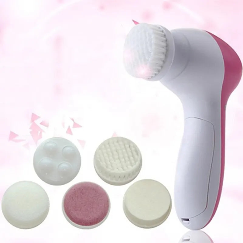 5-in-1 Luxury Facial Cleansing Brush – Spa Massager, Blackhead Removal and Deep Skin Care