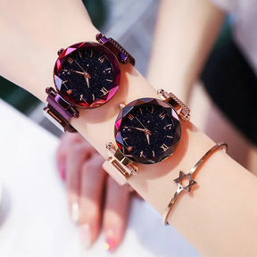 Women's Starry Sky Watch – Glittery Dial, Mesh Strap and Magnetic Clasp