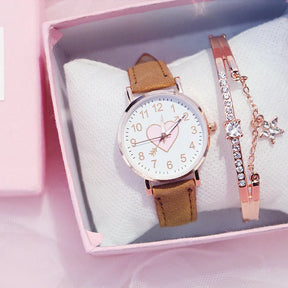 Women's Watch with Heart-Shaped Dial – Delicate Design