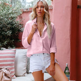 Camisa Casual Algodão e Linho – Vintage, Manga Comprida, Gola Lapela e Botões