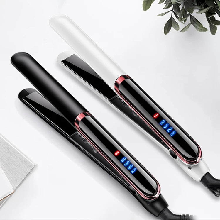 Professional Hair Straightener with Ceramic Technology and Negative Ions – Fast Heating and LCD Screen 