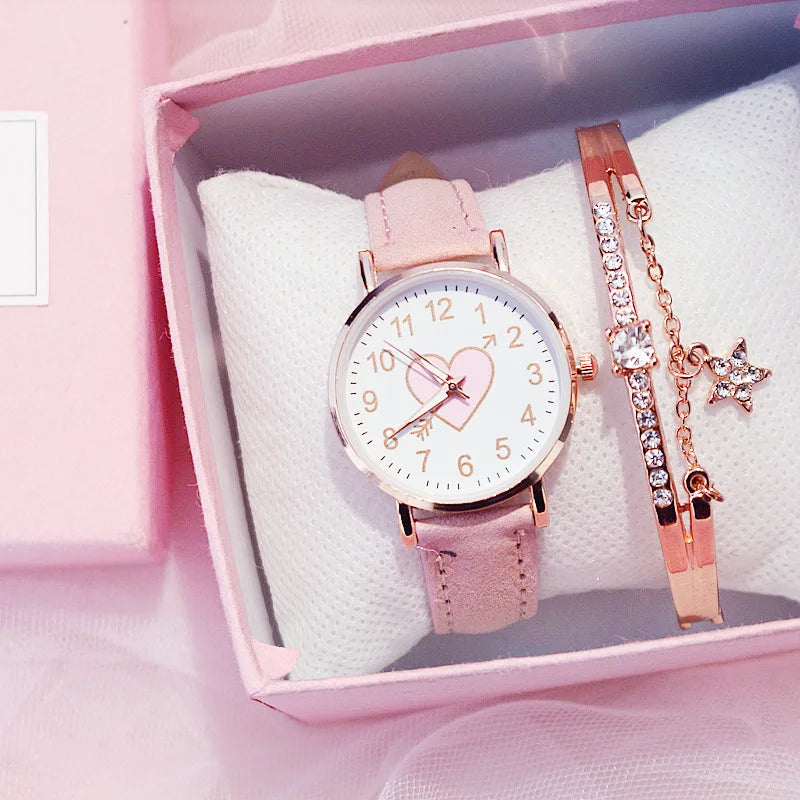 Women's Watch with Heart-Shaped Dial – Delicate Design