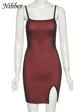 Vestido Bodycon Laranja sem Mangas – Justo, Fenda Lateral, Sexy para Festa ou Evento de Verão