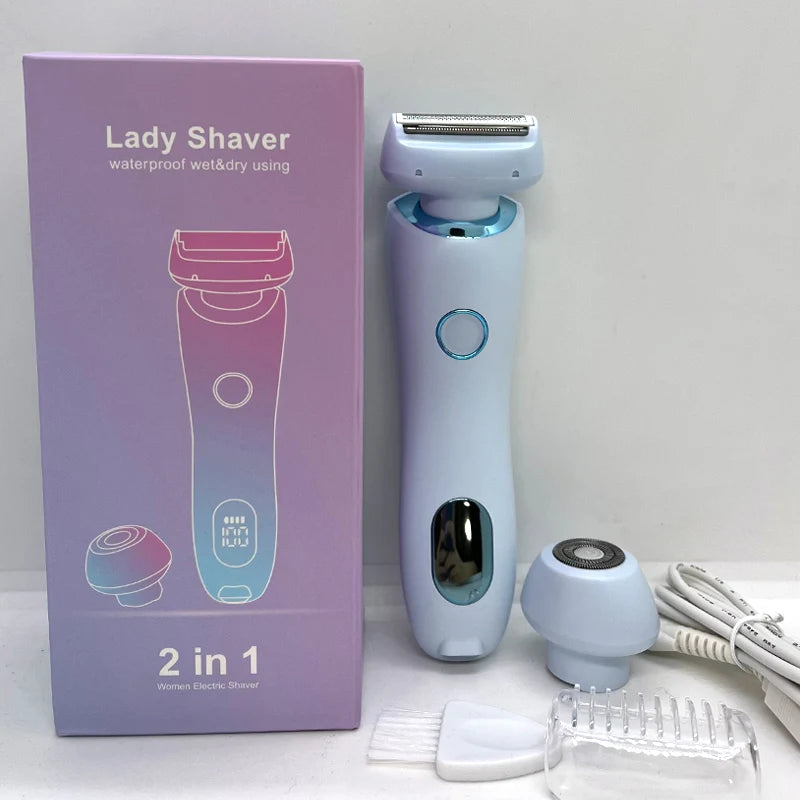 2-in-1 Electric Women's Trimmer and Epilator – Epilator for Face, Bikini, Underarms and Legs | IPX7 Waterproof