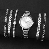 Women's 6-Piece Set – Quartz Watch with Bracelet