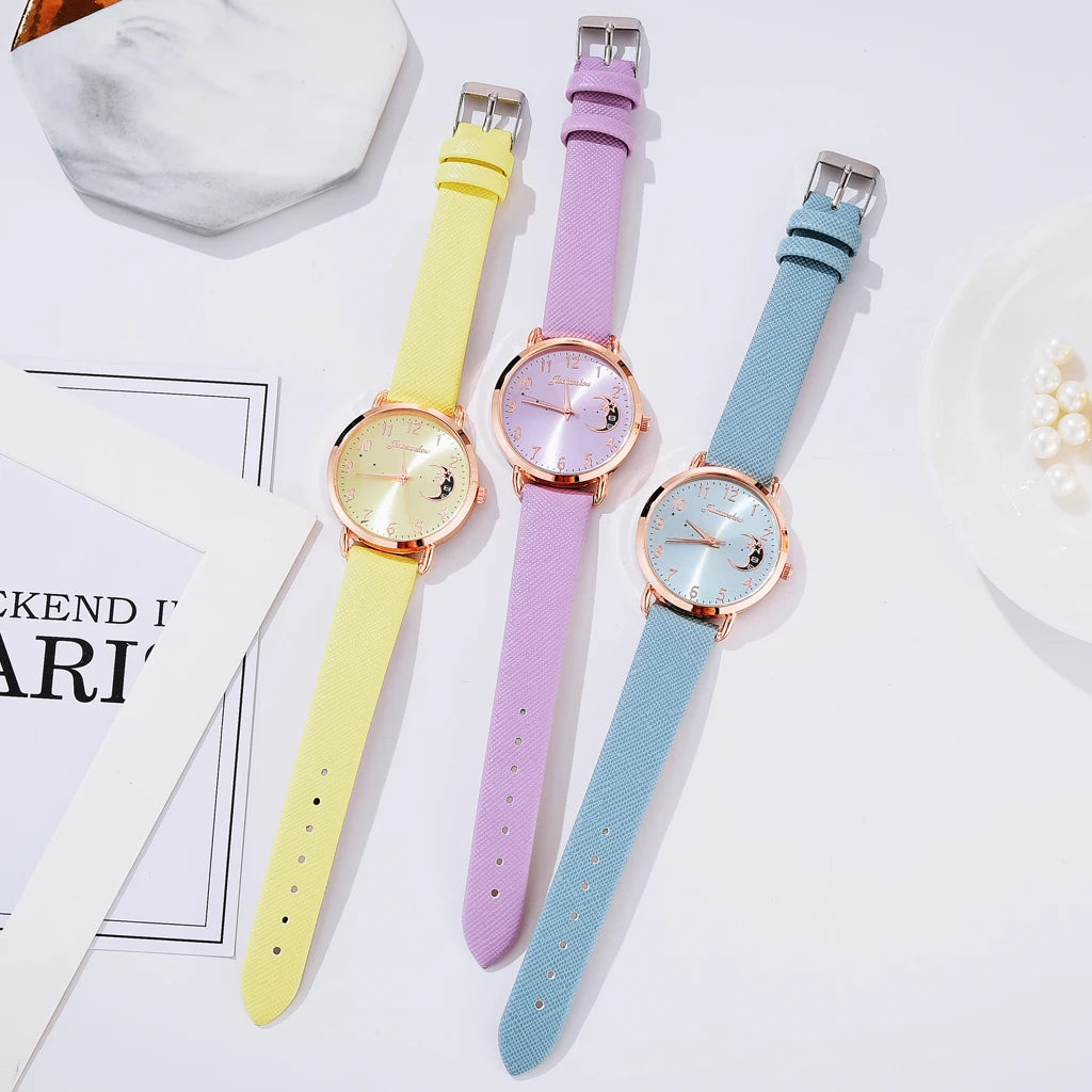 Watch Set with Leather Strap and Bracelet | Elegant and Modern Design