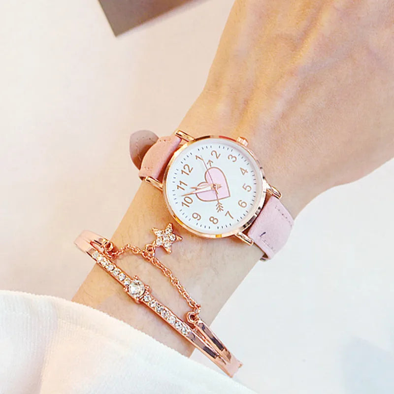 Women's Watch with Heart-Shaped Dial – Delicate Design