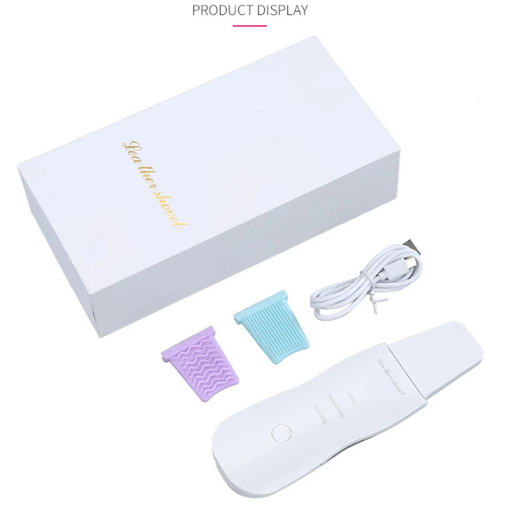 Luxury Ultrasonic Facial Cleansing Spatula – Peeling, Lifting and Blackhead Removal for Radiant Skin