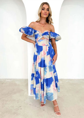 Elegant Women's Long Dress with Sophisticated Print – High Quality Model