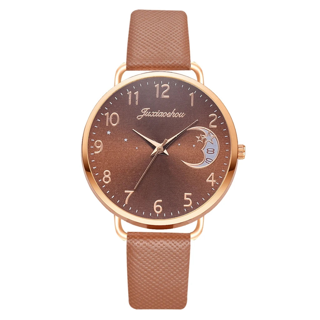 Watch Set with Leather Strap and Bracelet | Elegant and Modern Design